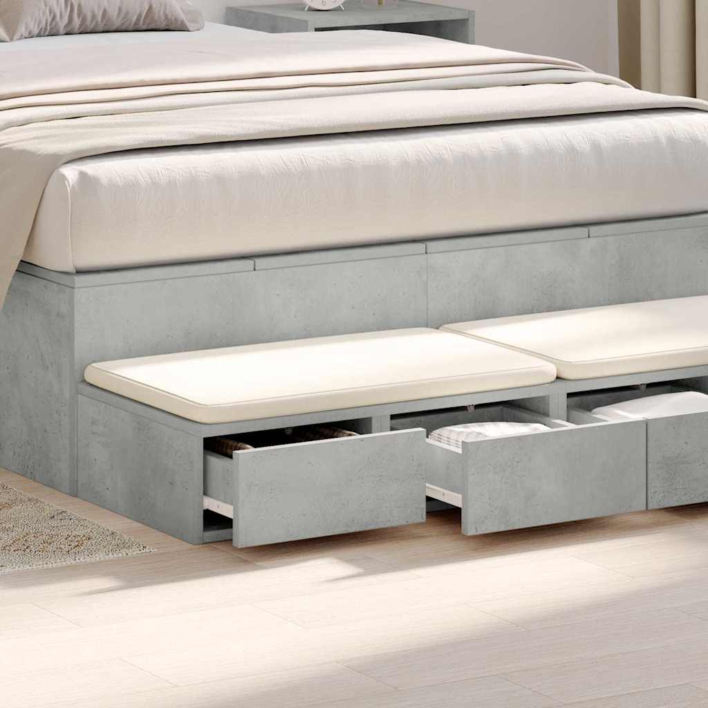 Bed Drawers Concrete grey 120 x 36.5 x 16.5 cm Engineered wood